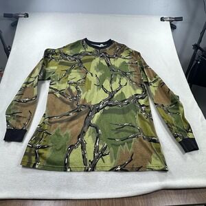 Predator Camouflage Shirt Mens 2XL Green Long Sleeve Pocket Made USA Hunting